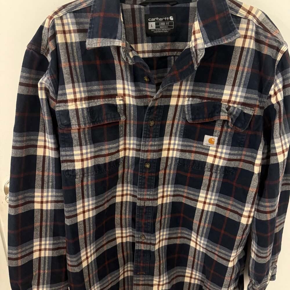 Carhartt Loose Fit Heavyweight Flannel Long-Sleeve Plaid Shirt